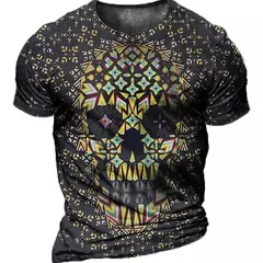 Camiseta masculina Horror Skull, 3D Print, Death T Shirts, Tops de manga curta, Camiseta extragrande, Roupas Masculinas, 6XL na internet