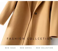 2023 elegante simples casaco feminino outono e inverno novo um botão pura lã reversível casaco de lã longo selvagem top das mulheres - Wolf Magazine