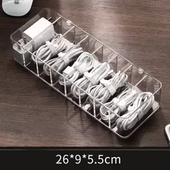Caixa De Armazenamento De Cabo De Plástico Transparente, à Prova De Poeira Headset Container, Linha De Dados Acessórios, Linha De Carregamento Organizador - loja online