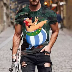 T-shirt Anime 3D Asterix e Obelix para homens e mulheres, Tops de manga curta, T-shirt, Cartoon Streetwear, Roupa infantil, moda - comprar online