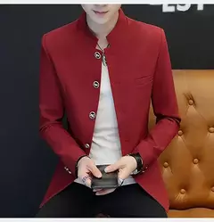 Jaqueta de negócios estilo chinês masculina, terno fino, casual, high-end, simples, elegante moda, festa, compras, cavalheiro, alta qualidade, 2022 na internet