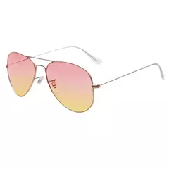 Imagem do FOENIXSONG-Óculos de Sol Gradiente Redondo para Homens e Mulheres, Pilot Sunglasses, Fashion