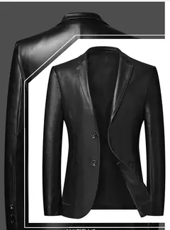 Faux PU Couro Jaqueta Da Motocicleta para Homens, Terno Masculino Outwear, Casacos Pretos, S-5XL