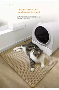 Impermeável Double Layer Pet Litter Mat, Cat Litter Box, Pet WC, Antiderrapante, Areia, Lavável, Limpo, 90x60cm - comprar online