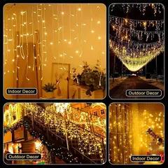 Outdoor LED Solar Light String para decoração de Natal, fada cortina, paisagem luzes, festa de jardim, 8 modos na internet