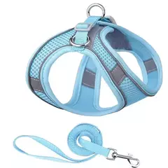 Ajustável Pet Harness Vest, filhote de cachorro respirável, coleira pequena e conjunto de trela, Chihuahua Chest Strap Stuff, novo - loja online