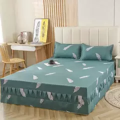 Lençóis planos respiráveis confortáveis, cama de luxo, colcha lavável, colchão king e queen size, saias de cama, moda