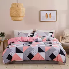 Conjunto de cama confortável macio com impressão geométrica, capa de edredão, solteiro, duplo, rainha, king size, barato, durável, sem folha - Wolf Magazine