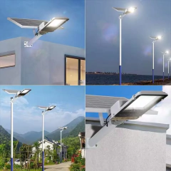 Imagem do Alumínio 8000mah de alta potência luz solar ao ar livre luz rua solar à prova dwaterproof água luz rua para garagem jardim terraço lâmpada parede