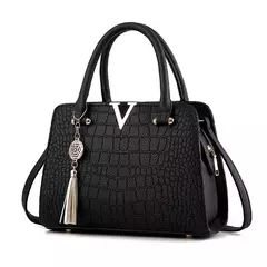 Bolsa de couro de alta qualidade para mulheres, Bolsas de Ombro Crocodilo, Designer de Letras V, Grande Capacidade na internet