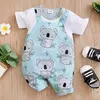 Macacão com estampa Koala recém-nascido, roupas de bebê, menina, menino, macacão manga curta, infantil, pijama infantil, roupa de uma peça, verão, 0-18 meses