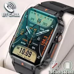 Militar ao ar livre GPS esportes relógio inteligente para homens, 1.95 ", freqüência cardíaca, sangue, oxigênio, chamada Bluetooth, SmartWatches para Android, IOS na internet