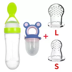 Baby Feeding Bottle com Fruit Chupeta Set, Toddler Spoon, Legumes frescos, Kids Feeder Supplies, 4Pcs na internet