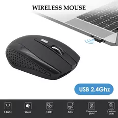 Mouse sem fio Mouse silencioso 2.4G portátil móvel Optical Office Mouse DPI níveis ajustáveis para Notebook PC Laptop MacBook na internet