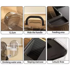 Transportador de ouriço translúcido hamsters viagem carry case grande capacidade respirável hamster habitat pequeno animal transportadora com na internet