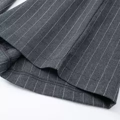 Imagem do TRAF-Calça formal feminina, calça casual de perna larga, listrada, cinza, preta, cintura alta, terno largo, roupa de escritório