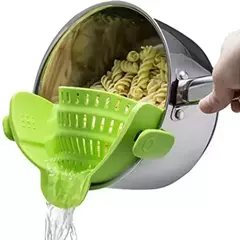 Universal Silicone Anti-derramamento Pasta Coador, Clip-on Pan Pot, Produto comestível, arroz, frutas, coador, ferramentas de cozinha na internet