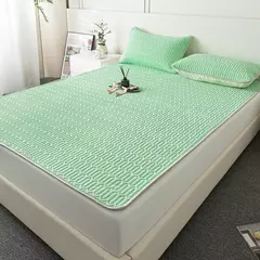 Verão resfriamento acolchoado colchão protetor capa látex engrossado respirável colchão topper para único duplo rainha rei tamanho cama