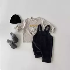 Romper Suspender de veludo infantil, macacão monocromático para bebês meninos e meninas, roupas infantis, outono e inverno