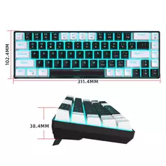 Teclado mecânico para jogos, LED retroiluminado, Interruptor azul, Ergonômico RGB, Quente, Troca, Jogos, PC, Laptop, Escritório, 68 Chaves - comprar online