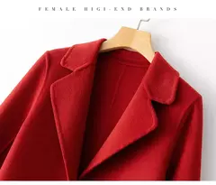 2023 elegante simples casaco feminino outono e inverno novo um botão pura lã reversível casaco de lã longo selvagem top das mulheres - Wolf Magazine