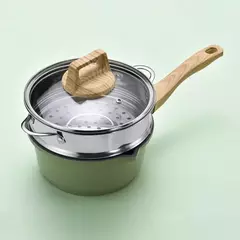 Frigideira Antiaderente Conjunto com Cabo De Madeira, Pedra Maifan, Panela De Sopa De Cozinha, Panelas De Leite, Utensílios De Cozinha - loja online