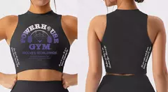 Imagem do Camisa de barriga sem mangas para mulheres, blusa curta, colete fino, sutiã elástico de ginástica, ioga feminina e corrida, moda feminina escura, esporte, 2024