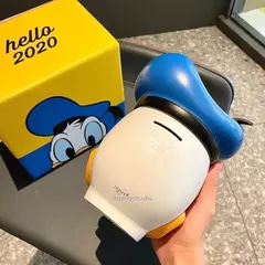Disney pato donald dos desenhos animados boneca poupança pote mudança jar mickey mouse figura de ação modelo cofrinho anime criança brinquedos presentes - loja online