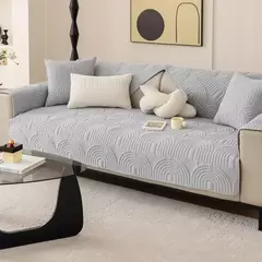 Luxo Chenille Sofa Cover para sala de estar, tapete anti-derrapante, almofada do sofá, toalha, Anti-Cat Scratch, Jacquard, Chaise Longue, 1Pc - loja online