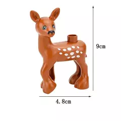 Duploes granel tamanho grande blocos de construção animais de estimação tigre panda coelhos leão golfinho modelo fazenda zoológico compatível brinquedos educativos - comprar online