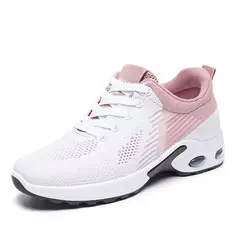 Tênis de corrida respirável feminino, tênis feminino, malha leve, almofada de ar, calçados esportivos, ao ar livre, com renda, treinamento, verão, novo - comprar online