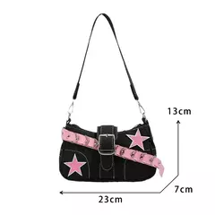 Bolsas de ombro de couro PU para mulheres, design de cinto retrô bolsas vintage pequenas femininas, bolsa transversal axilar, bolsas da moda, Y2K, 2024 - comprar online