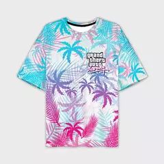 Homens e mulheres Grand Theft Auto Vice City 3D Print Streetwear, Camisetas de grandes dimensões, Tees crianças, Tops roupas, novo jogo, GTA