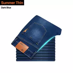 Jeans estilo clássico irmão Wang masculino, casual, stretch, fino, calça jeans, azul claro, calça preta, marca masculina - Wolf Magazine