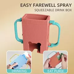 Suporte Anti-Extrusão Ajustável para Criança, Suporte De Copo De Caixa De Leite com Portátil, Baby Food and Juice Box