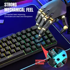 Imagem do USB Wired Gaming Keyboard, 20 RGB Backlight, 68 Chaves, Portátil, Windows Laptops, Computador