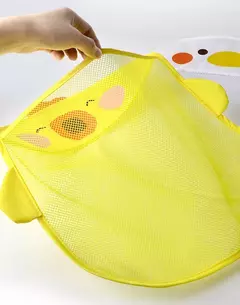 Qwz novo pato dos desenhos animados do bebê saco de malha do banheiro otário design para brinquedos de banho crianças formas animais pano areia brinquedos armazenamento net saco