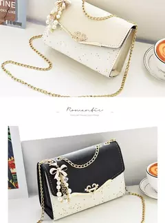 Lantejoula embelezada PU poliéster bolsa crossbody para senhoras, bolsa de ombro pequena, pingente cruz quadrada borla, moda na moda - comprar online