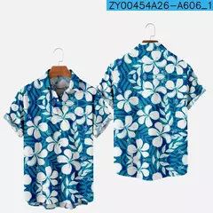 Moda masculina verão t-shirts havaiano impressão 3d aconchegante casual um botão camisas de manga curta praia camisas de grandes dimensões - Wolf Magazine