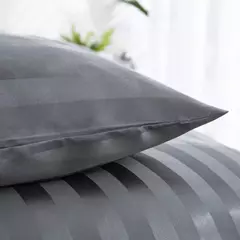 Satin Striped Duvet Cover, sedoso como edredão, conjunto de cama de luxo, completo, rainha, rei, solteiro, duplo tamanho, marfim White Stripe - Wolf Magazine