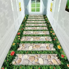 Imagem do Tapete longo antiderrapante para corredor, tapetes modernos, caminho do jardim v