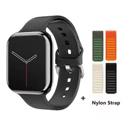 Imagem do Impermeável Amoled Screen Smart Watch para homens e mulheres, BT Call, NFC, Frequência Cardíaca, Esportes, Fitness, Carregamento sem fio, IWO, Novo, 9, 450mAh