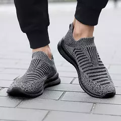 Tênis antiderrapante leve e respirável masculino, sapato vulcanizado, sapato casual para caminhada masculina, deslizar sobre sapatilhas, ao ar livre, 2023 - comprar online