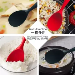 Pendurado Silicone Arroz Colher Panela de cozinha Non-stick Saucepan Fogão de arroz elétrico Cooking Scoop com buracos Itens domésticos na internet