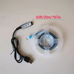 Imagem do RGB LED Strip Light para Home Decor, Patch Lights, USB 5V, 3 Key Controller, Sala de estar, Quarto, TV, Bac, 5050SMD, 0.28FT, 16.4FT, 1 conjunto