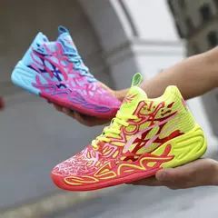 Tênis de basquete para homem macio leve campo de treinamento anti deslizamento absorção de choque respirável cofmortable tênis de cano alto homem - comprar online