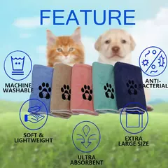 1 pçs pequena toalha para animais de estimação gato e cão toalha de banho macio limpo absorção de água pet filhote de cachorro produtos de limpeza toalhas pequena toalha de banho para animais de estimação