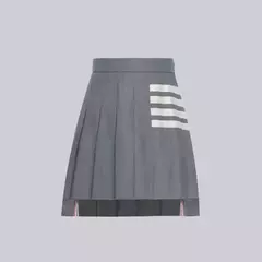 Terno estilo universitário para mulheres, quatro vestidos com barra, comprimento, tipo padrão, idade tecido, decoração, cinza, gênero - loja online
