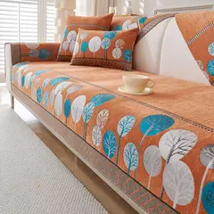 Imagem do Tapete de sofá Chenille Full Moon Tree, capa de sofá universal, combinação Jacquard, antiderrapante, monocromático, quatro estações, combinação