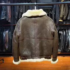 Jaqueta de couro genuíno masculina, casaco de pele marrom, pele de carneiro real, casual quente, shearling barato, moda masculina de alta qualidade, inverno